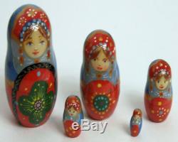 15pcs Hand Painted Russian Nesting Doll One of a Kind Sadko by Smirnova