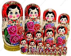 18 Big 30 Pieces Russian Traditional Matryoshka Nesting Dolls Semyonov 30pcs