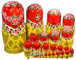 18 Big 30 Russian Traditional Matryoshka Authentic Nesting Dolls Semyonov 30pc8