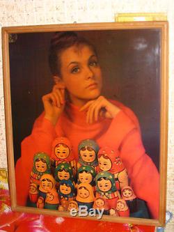 1980 Russian Soviet Portrait Wood Laminate Famous Artist Matryoshka Nesting Doll