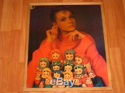 1980 Russian Soviet Portrait Wood Laminate Famous Artist Matryoshka Nesting Doll