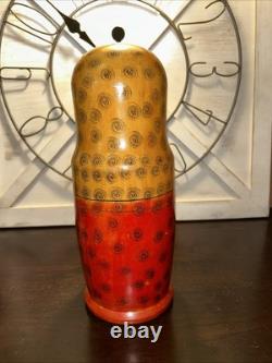 1988 USSR 13 Inch Tall 9 Pce Traditional Matryoshka Nesting Doll Incomplete
