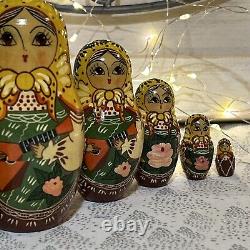 1991 USSR Mockba Matryoshka Russian nesting Doll Lady Musicians 6 Pce