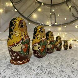 1991 USSR Mockba Matryoshka Russian nesting Doll Lady Musicians 6 Pce