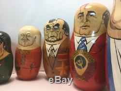 1993 Russian 11 Tall Nesting Doll Cobalt Blue 10 Dolls Signed By The Artist