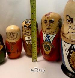 1993 Russian 11 Tall Nesting Doll Cobalt Blue 10 Dolls Signed By The Artist