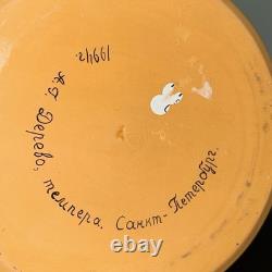 1994 8 Signed Pastel Colors High Gloss Russian Handmade 8 Pce Nesting Doll