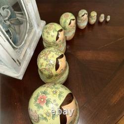 1994 8 Signed Pastel Colors High Gloss Russian Handmade 8 Pce Nesting Doll