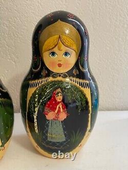 1994 Russian Signed Painted Set of 20 Stacking Nesting Dolls 1/2 to 12 1/2