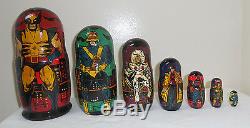 1994 X-MEN Russian COLLECTIBLE Nesting Matryoshka Dolls 7 Piece Figure Set Lot