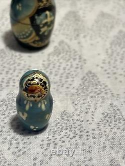 1995 Russian Matryoshka Nesting Dolls Hand Painted Set of 7 Christmas Folklore