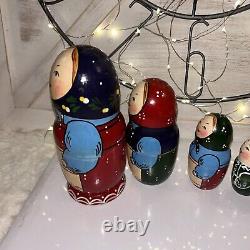 1995 Traditional Matryoshka Family Nesting Dolls Russian Hand Painted 5 Signed