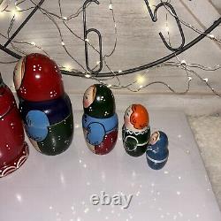 1995 Traditional Matryoshka Family Nesting Dolls Russian Hand Painted 5 Signed