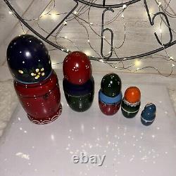 1995 Traditional Matryoshka Family Nesting Dolls Russian Hand Painted 5 Signed