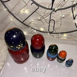 1995 Traditional Matryoshka Family Nesting Dolls Russian Hand Painted 5 Signed