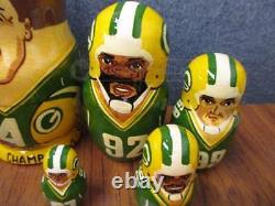 1996-97 Super Bowl XXXI Champs Green Bay Packers Russian Nesting Dolls LE /1000