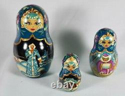 1996 Hand Painted Russian Nesting Dolls Signed Set Of 5