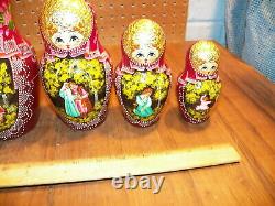 1998 Russian Matryoshka Nesting Dolls Signed