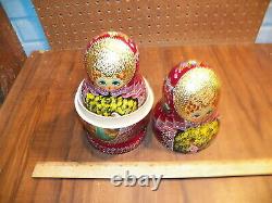 1998 Russian Matryoshka Nesting Dolls Signed