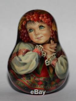 1 kind art roly poly nesting matryoshka Russian author doll autumn princess girl