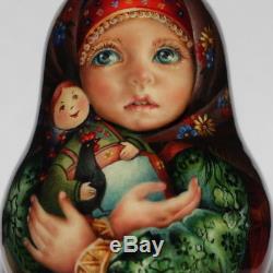 1 kind painting art roly poly nesting matryoshka Russian author doll baby beauty