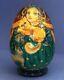 2002 Russian Nesting Doll Girl With A Cat Hand Carved Hand Painted Artist Signed
