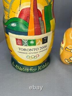 2008 Toronto City Candidate Olympic Games Mascots Nesting Doll Set Matryoshka