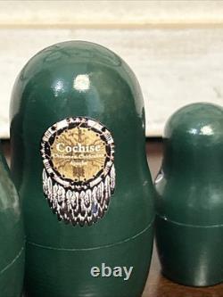 2014 Signed Golden Cockerel Native American Matryoshka Nesting Doll 7 Pce