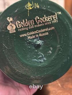 2014 Signed Golden Cockerel Native American Matryoshka Nesting Doll 7 Pce