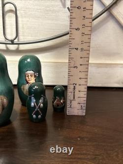 2014 Signed Golden Cockerel Native American Matryoshka Nesting Doll 7 Pce