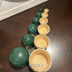 2014 Signed Golden Cockerel Native American Matryoshka Nesting Doll 7 Pce