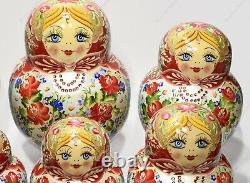 20 Piece Set Gorgeous Author's Russian Authentic Matryoshka Nesting Dolls 20pcs