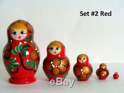 20 Russian Hand Painted Nesting Doll Matryoshka 5 pcs Sets Wholesale Bulk Price