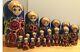 27 Pc Classicaltraditional Russian Nesting Doll Red Roseshand Painted 17h