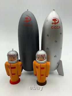 2pcs Russian Nesting doll USSR Space program 6 Wooden Matryoshka Hand-painted