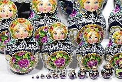 30 Pieces Russian Authentic Matryoshka Nesting Dolls Gorgeous Author's 30pcs