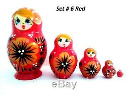 30 Russian Hand Painted Nesting Doll Matryoshka 5 pcs Sets Wholesale Bulk Price