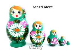 30 Russian Hand Painted Nesting Doll Matryoshka 5 pcs Sets Wholesale Bulk Price