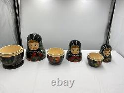 3 Piece Russian HAND PAINTED NESTING DOLL Wooden