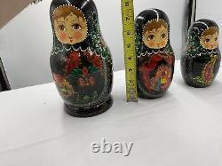 3 Piece Russian HAND PAINTED NESTING DOLL Wooden