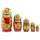 5 Girl With Green Scarf And Red Dress Wooden Russian Nesting Dolls 7 Inches