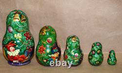 5 Pc Russian Nesting Matryoshka Doll Maybe The Nutcracker Signed'05