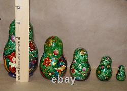 5 Pc Russian Nesting Matryoshka Doll Maybe The Nutcracker Signed'05