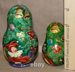 5 Pc Russian Nesting Matryoshka Doll Maybe The Nutcracker Signed'05