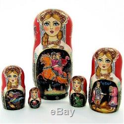 5 Poupées russes H19 exclusive Palekh signé Matriochka Russian Dolls Bonecas