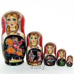 5 Poupées russes H19 exclusive Palekh signé Matriochka Russian Dolls Bonecas