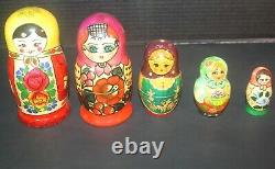 5 Russian Matryoshka Nesting Dolls 27 Pieces Stacking Dolls