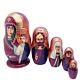 5 Russian Religious Nesting Dolls Hand Painted Matryoshka Jesus Nativity Signed