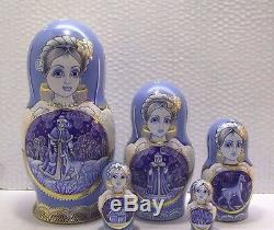 5 dolls, Russian Matryoshka, by the author, height 7.8 (20)