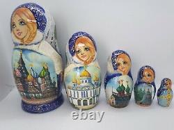 5 pcs Orig Russian Artist Frolova Matryoskha Nesting Doll St. Petersburg